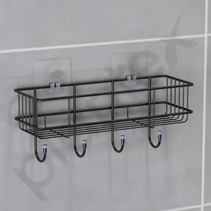 M Y Multipurpose Metal Wall Shelf with 4 Hooks 